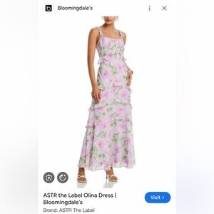 Astr Purple and Green Floral Maxi Dress